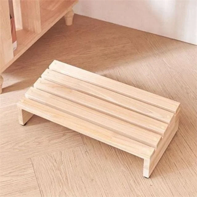 삼나무 발 받침대 원목 발 받침대 편안한 컴퓨터 자세 교정 지압 사무실 마사지 거치대 어린이 성인용