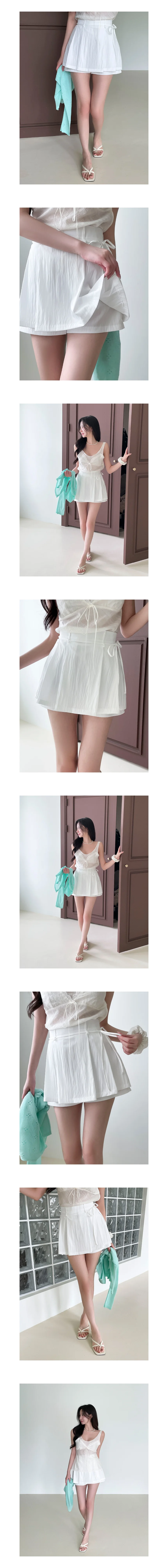 여름 핀턱 주름 숏 치마바지 스커트 바지 상세2