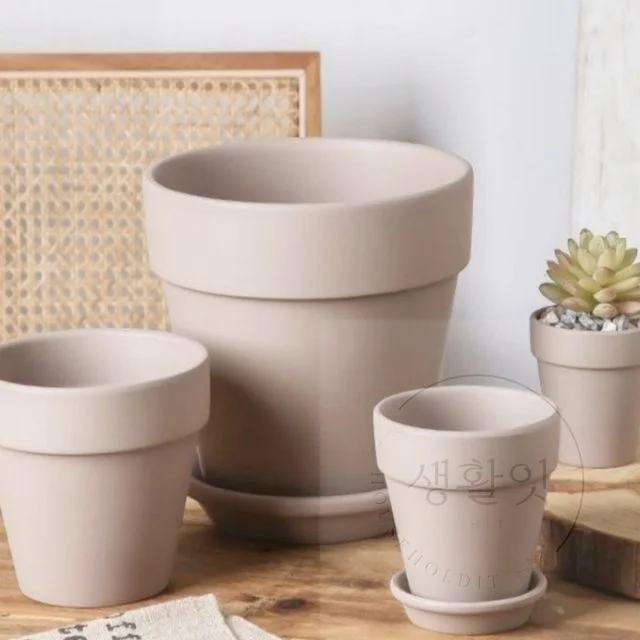 플라스틱 대형 화분 받침세트 18cm 플라스틱대형화분 멋진화분 식물화분 프라스틱화분 심플화분