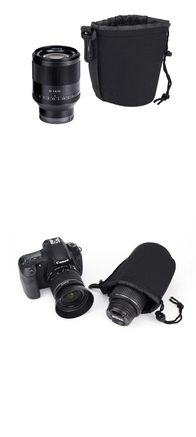 DSLR 카메라 렌즈 보관 케이스 파우치 가방 단렌즈 M 상세5