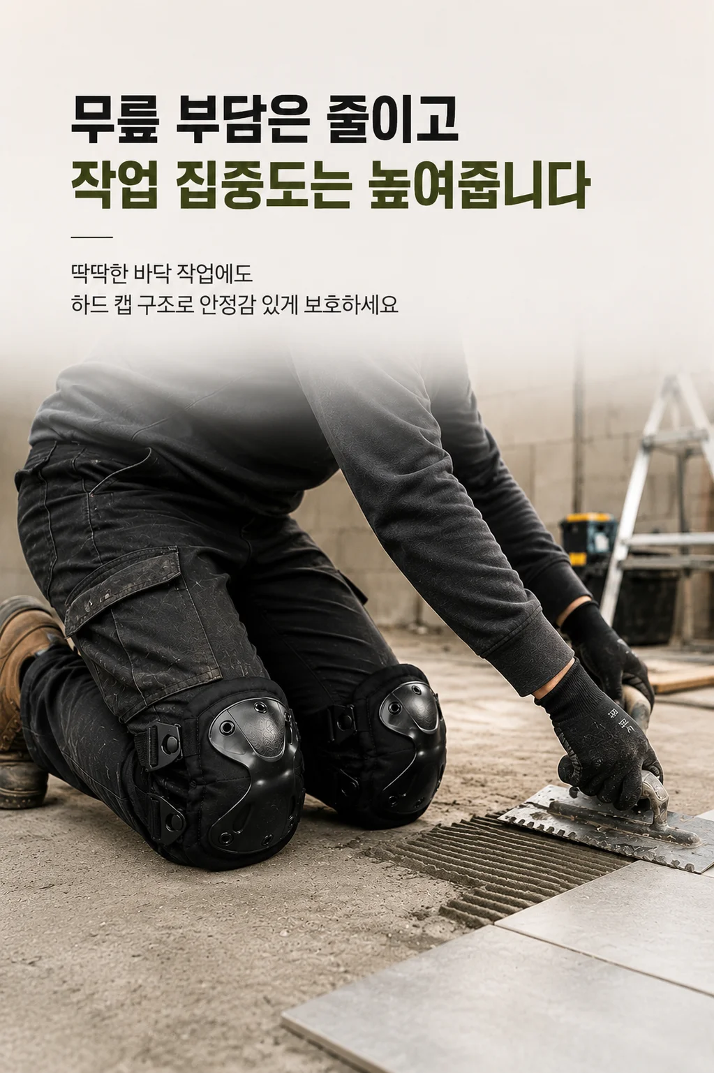 무릎보호대 작업용 타일 작업 집안일 미장 현장 시공 무릎보호 LP 상세1