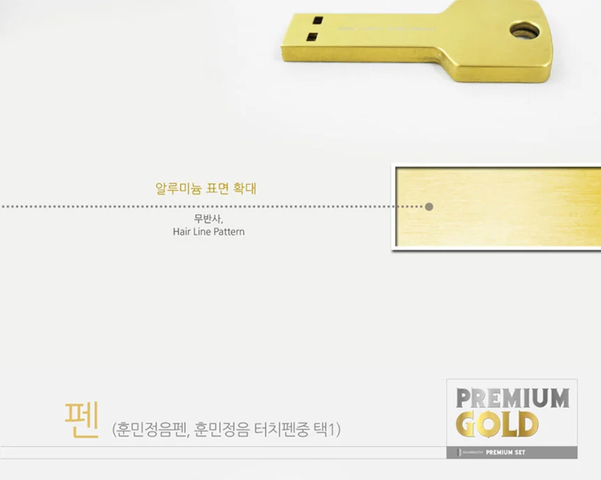 USB 열쇠 모양 메모리 볼펜 세트 8G 포장 훈민정음 상세4