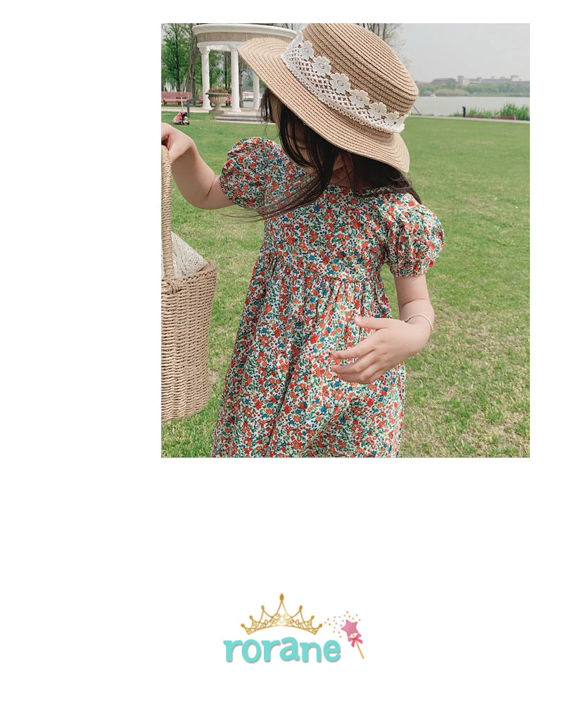 여아 아동 유아 여름 꽃무늬 반팔 원피스 상세4