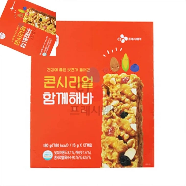 이츠웰 콘시리얼함께해바 견과바15gx12개 등산간식 견과류바 건강한간식 개별포장