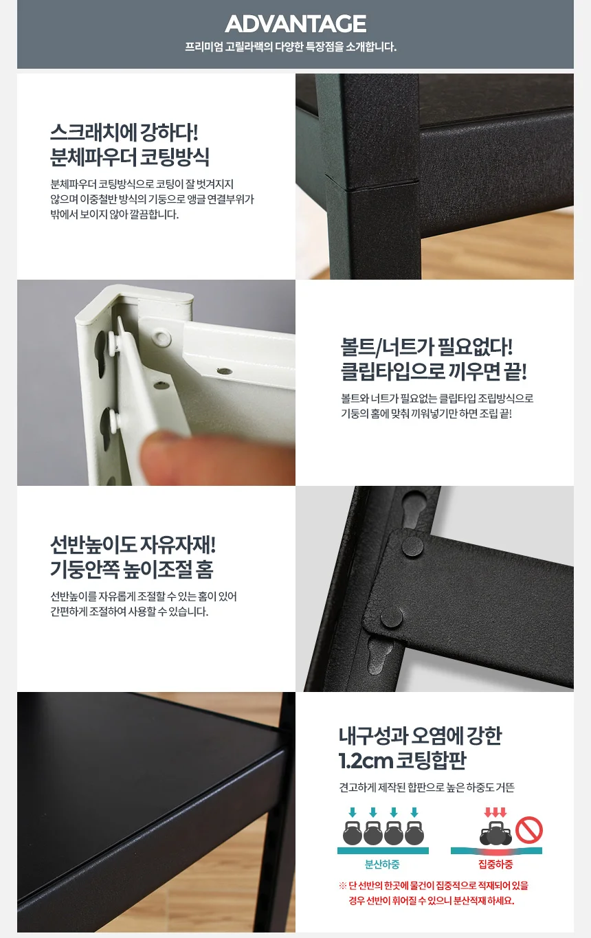 고릴라랙 1200 3단 90 앵글선반 렉 베란다 랙 조립식 상세2