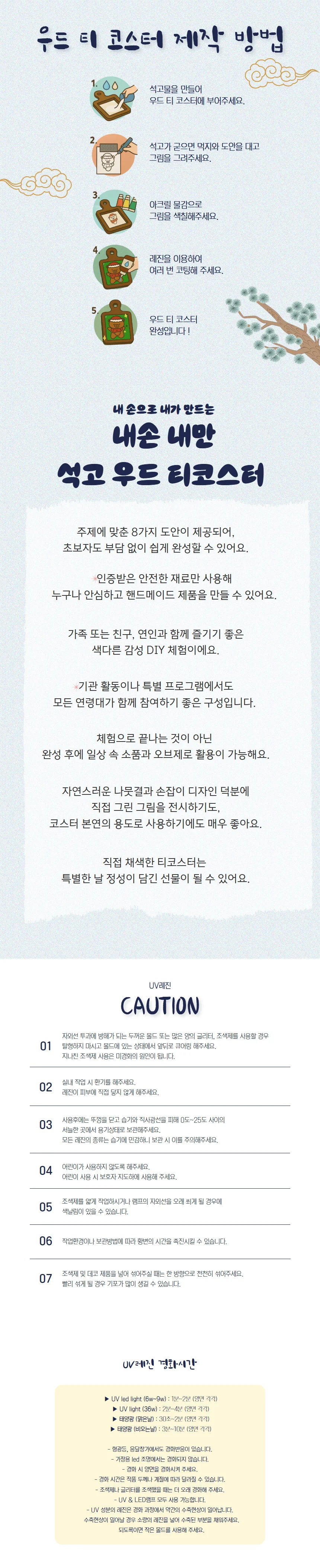 티코스터 DIY키트 민화 전통 우드 상세3
