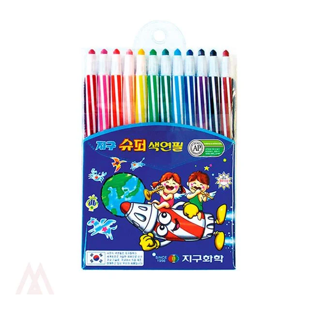 슈퍼 색연필 12색 깔끔 유아생일선물 학용품선물