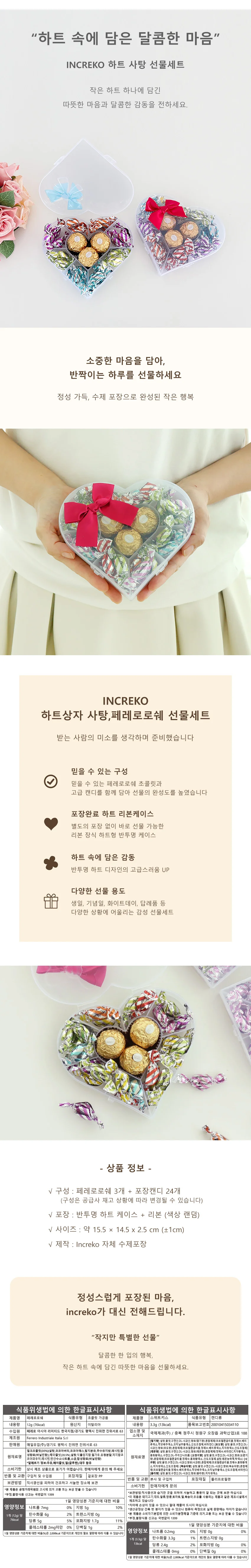 하트 캔디 초콜릿 선물세트 화이트데이 수험생 간식 상세1