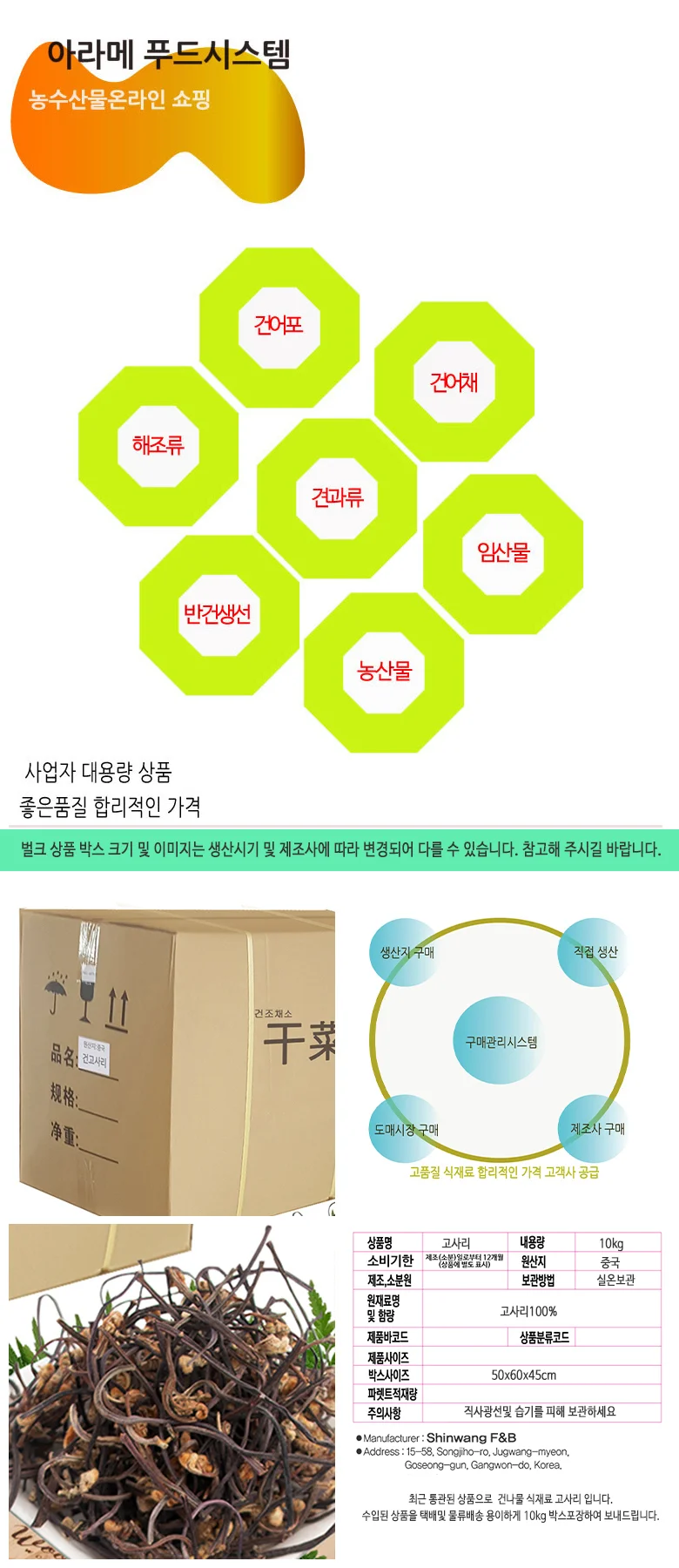 건고사리(수입)원물box (10kg) 상세4