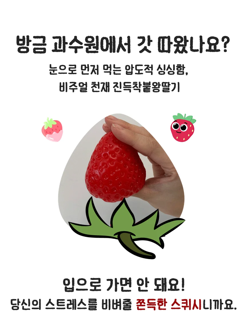 왕딸기 스퀴시 왁뿌볼 말랑이 촉감놀이 주물럭 상세1