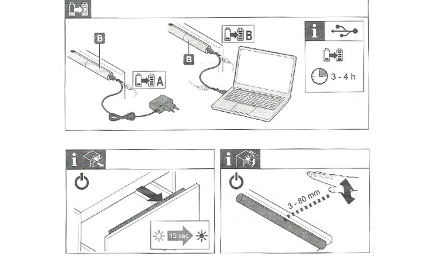 수납장용 USB 충전식 LED센서등 9005 상세3