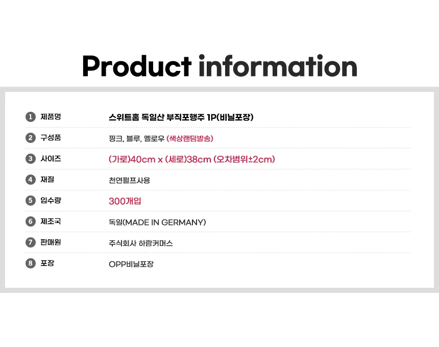 독일산 부직포행주1P(벌크) 상세5