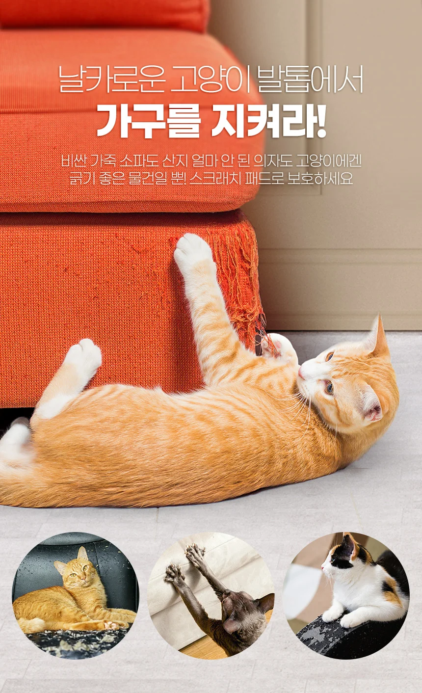 리브리움 스크래치패드 고양이 대형소파 수직 벽지붙이는 벽보호 상세3