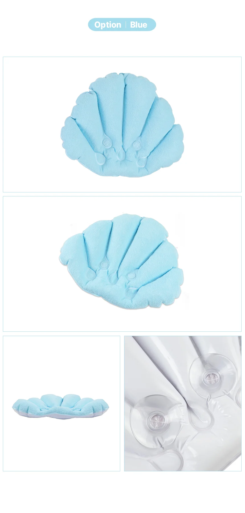 조개모양 욕조 머리 받침대 받침쿠션 머리베개 상세4