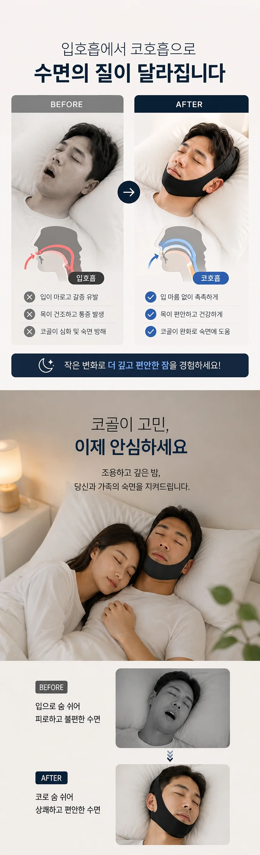 입벌림 방지 밴드 코골이 입막음 입마개 수면밴드 상세2