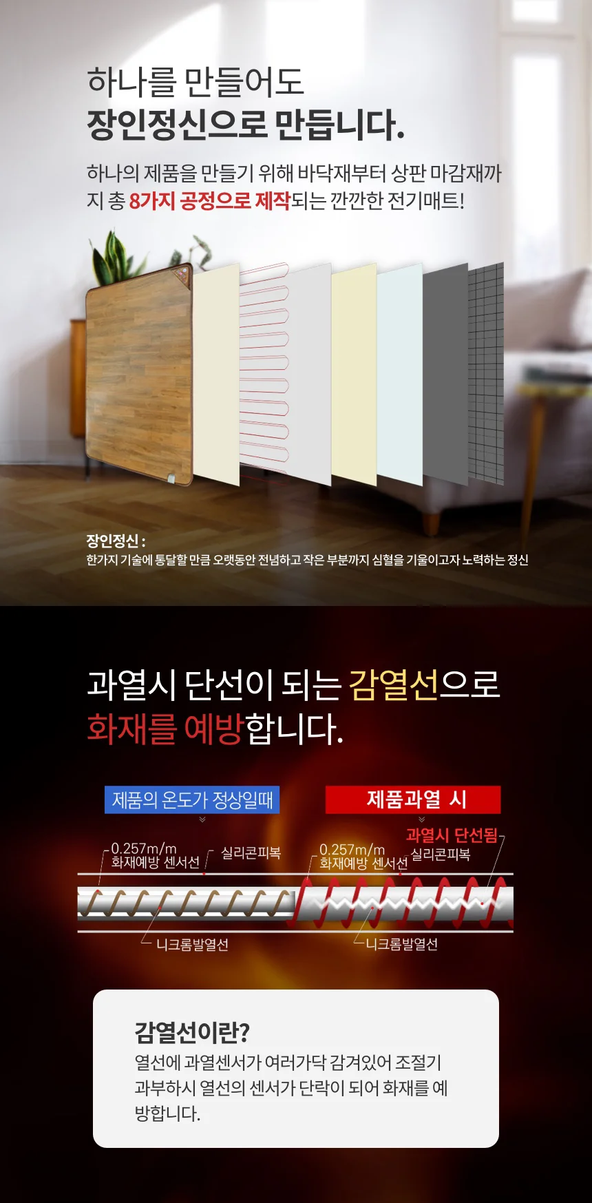 국산 전기장판 싱글 더블 개별난방 전기매트 온열매트 상세5