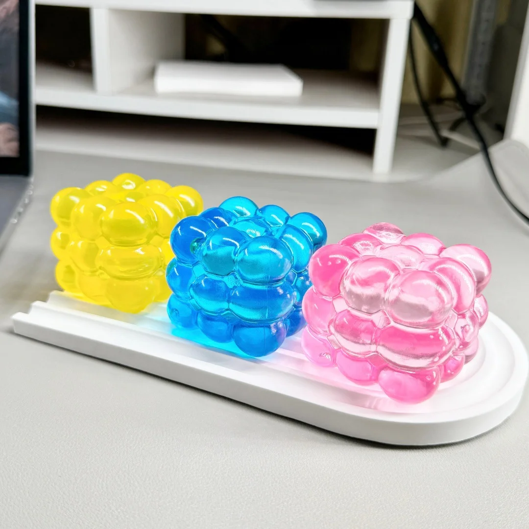 투명 큐브 쥐어짜기 말랑이 주물럭 140g 상세3