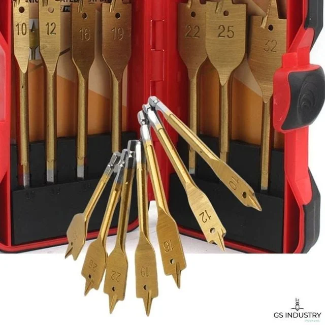휴대용케이스 티타늄코팅 목공용 드릴날 7pcs 세트