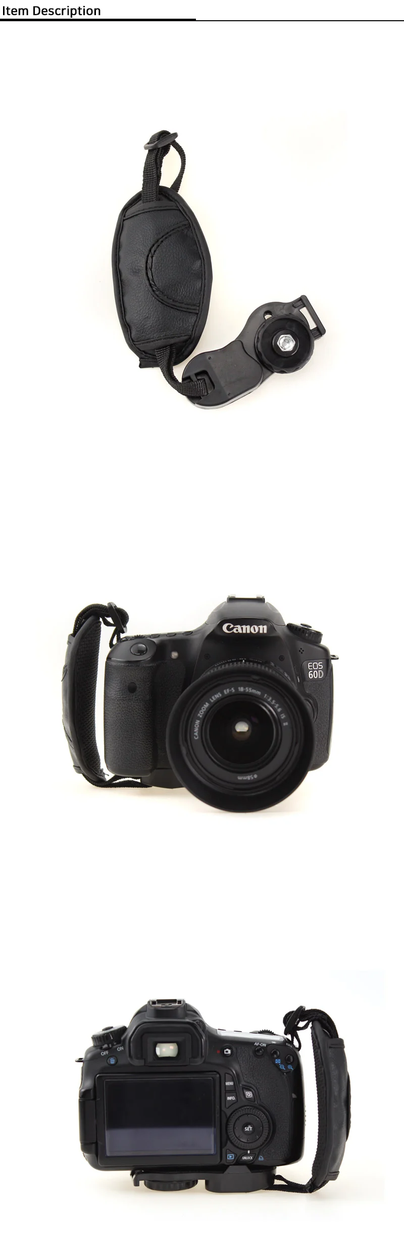 DSLR 카메라 핸드 그립 스트랩 가죽 손잡이 소니 니콘 호환 상세2