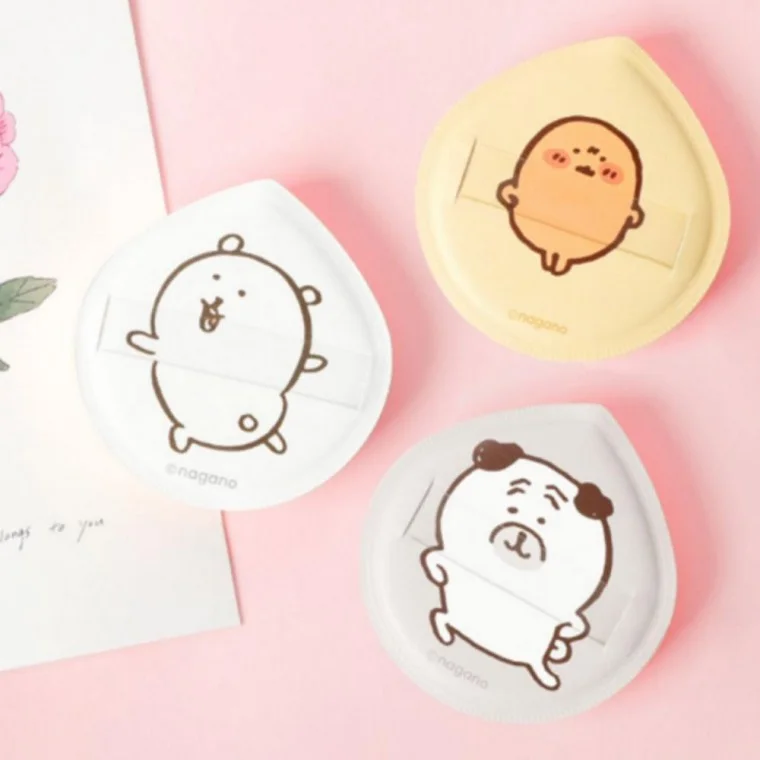 메이크업 화장품 쿠션 모찌 농담곰 캐릭터 왕 퍼프 세트