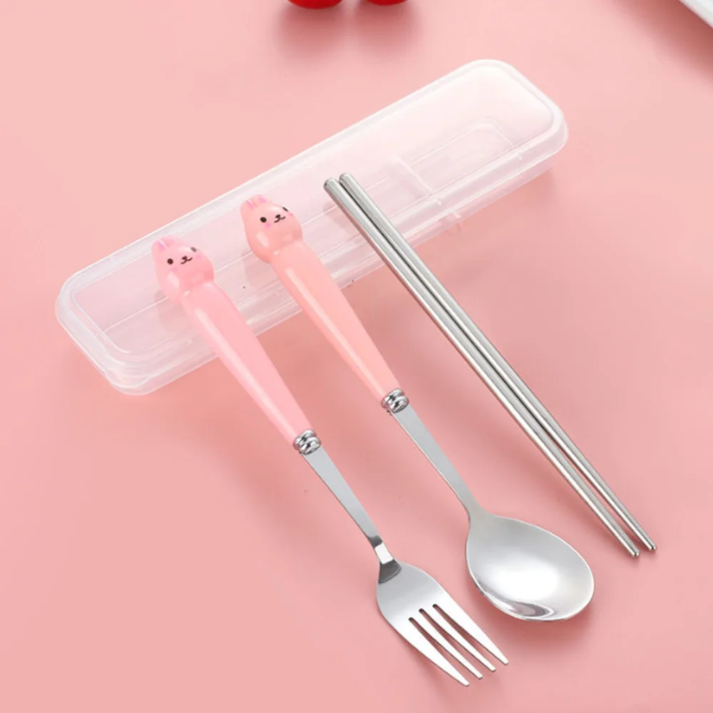 빼꼼토끼 휴대용 수저 포크 세트 젓가락 동물포크