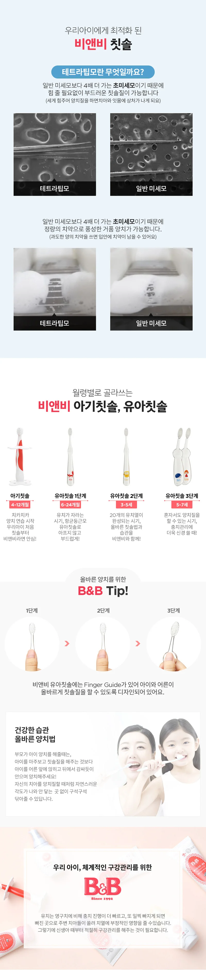 비앤비 유아 칫솔1 단계 2단계 3단계 선택 상세6