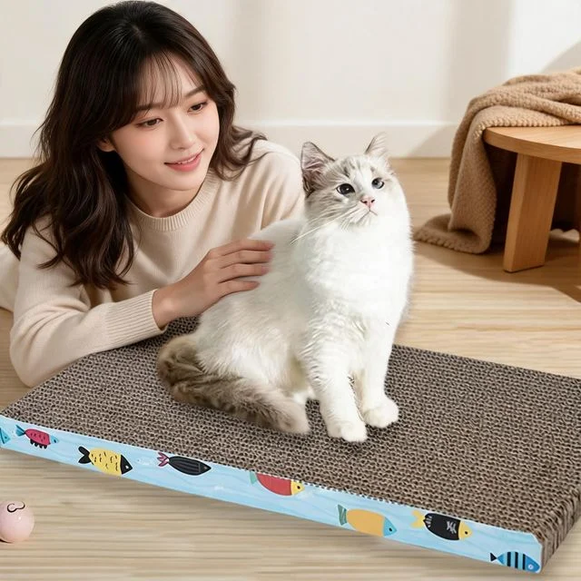 고양이 스크래쳐 장난감 침대 웨이브형 일자형 반려묘 놀이 휴식 공간 가구