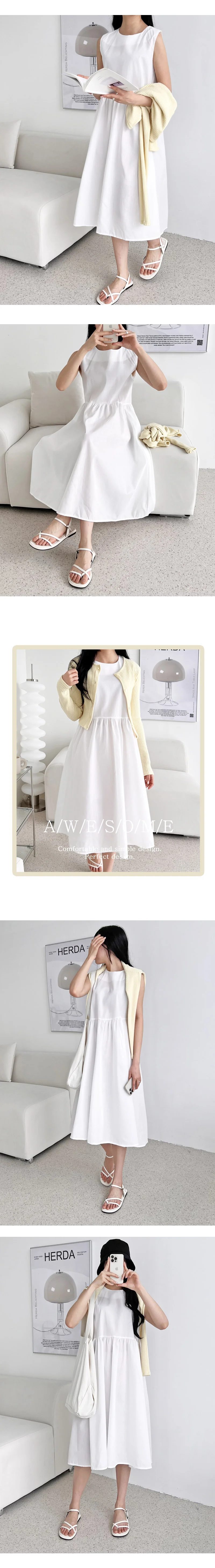 KSS 2596 여자플레어 레이어드나시롱원피스 상세2