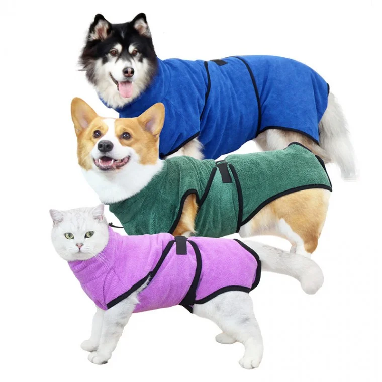 강아지 고양이 목욕타월 M 네이비