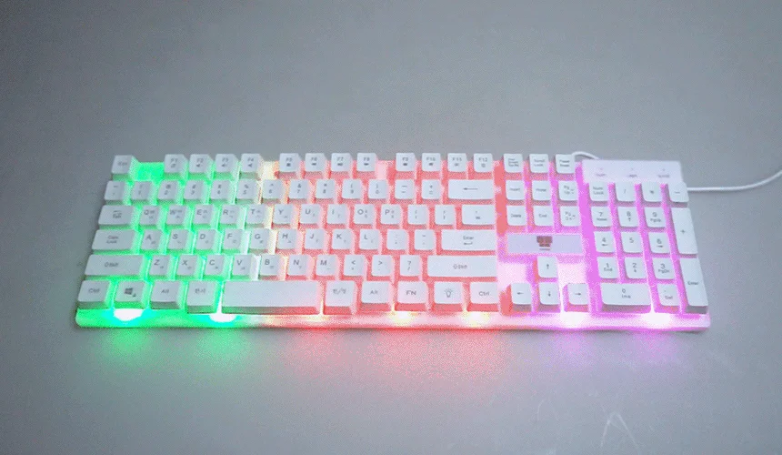 블랙 키보드 유선 방수 저소음 키감 레인보우 RGB LED 상세5