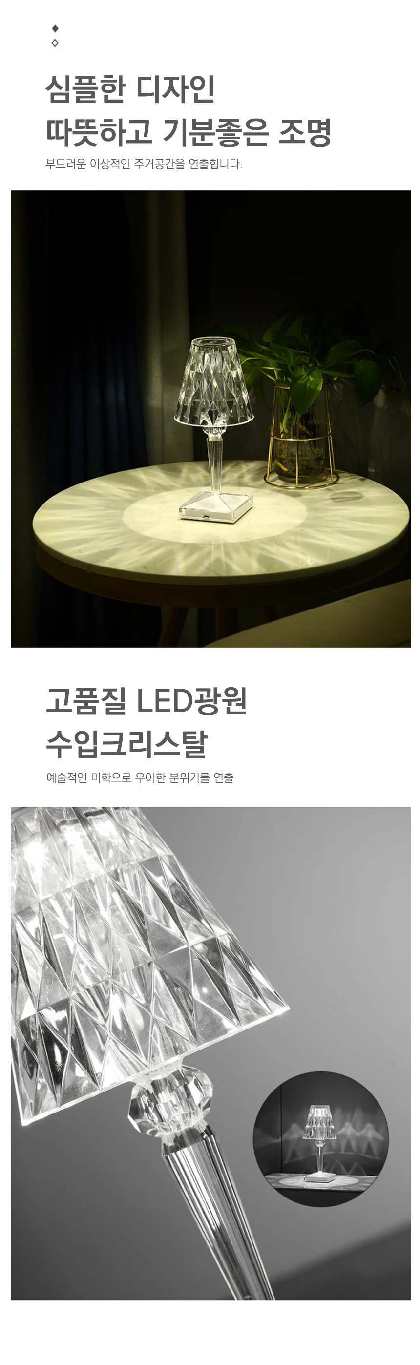 카페 조명 크리스탈 무드등 LED 램프 집들이 선물 상세4