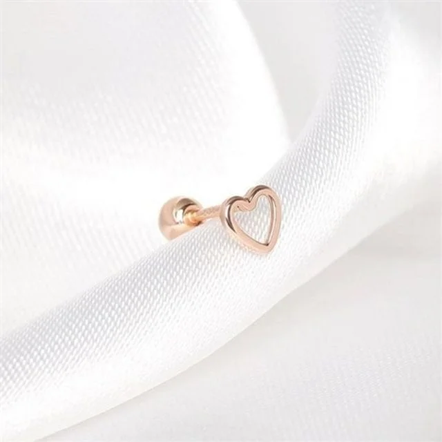 14k 피어싱 14k 하트 피어싱 이너컨츠 귓바퀴 바벨 귓볼 악세사리 원터치 데일리 쥬얼리 귀걸이 패션 여성
