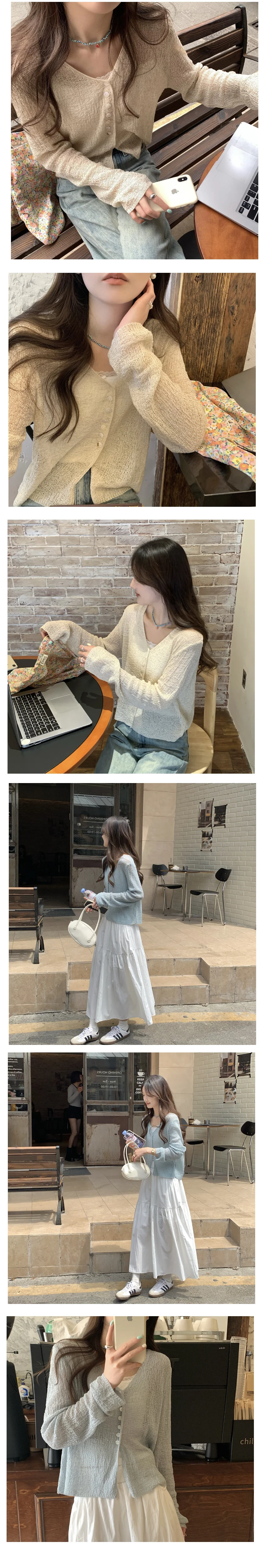 여리핏 브이넥니트 브이넥가디건 여성니트 여성니트티 상세2