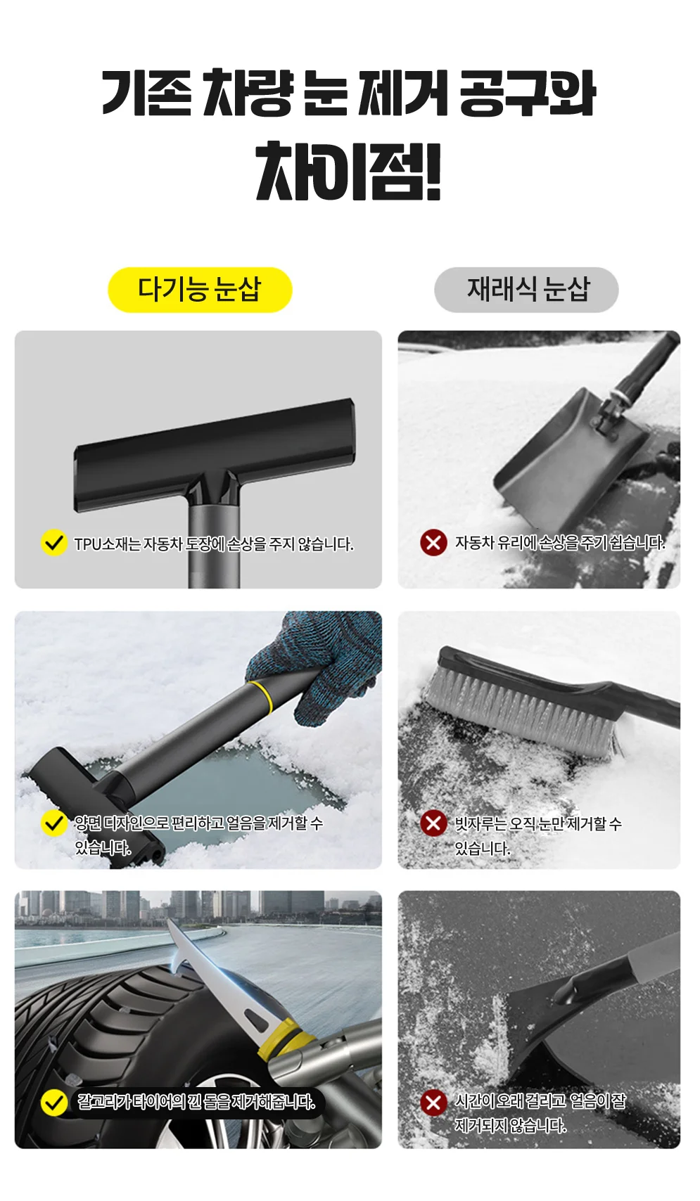 눈 제설삽 자동차 서리 성에 스크래퍼 상세5