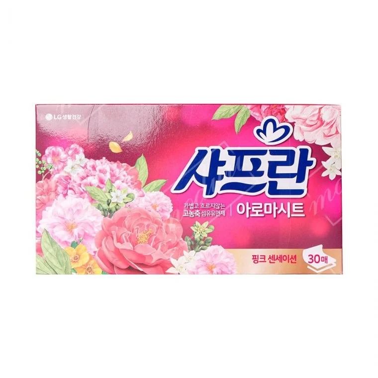 샤프란 아로마시트 핑크센세이션 티슈형 향기좋은 섬유유연제3 티슈형