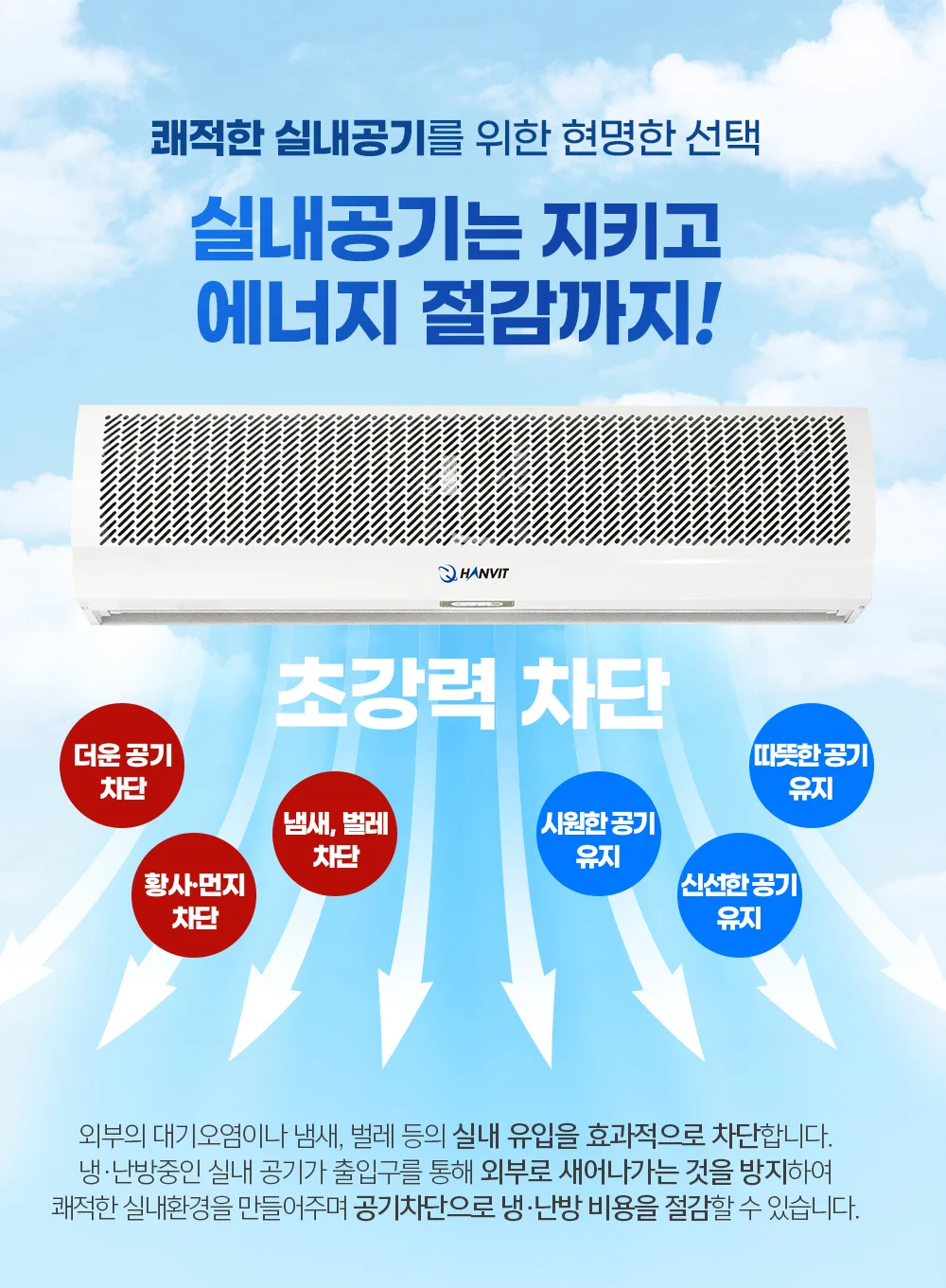 실내공기 에어커튼 외부공기차단 업소용에어커튼 냄새차단 출입문에어커튼 상세4