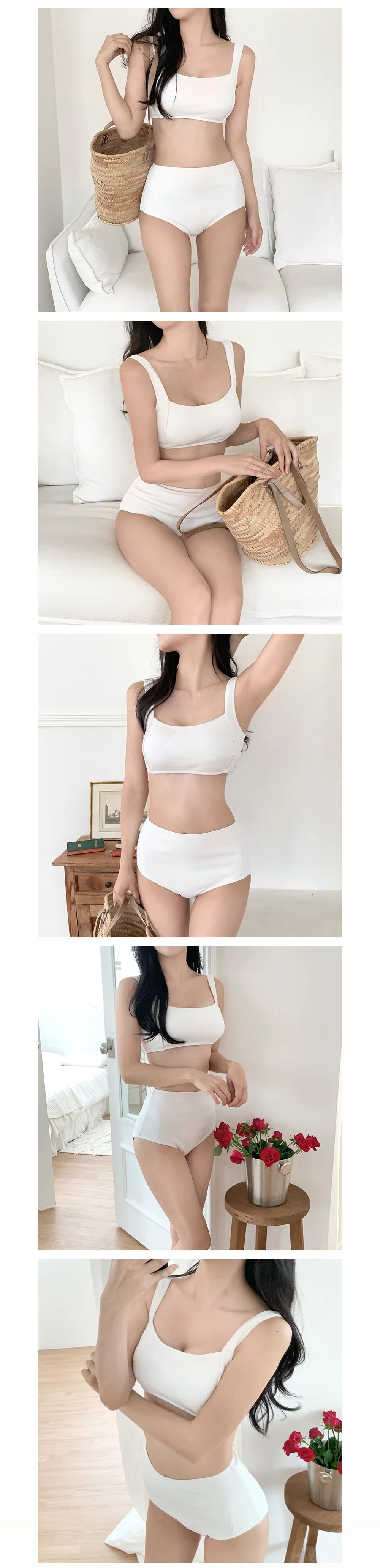 골지 하이웨스트 비키니 수영복 상세2