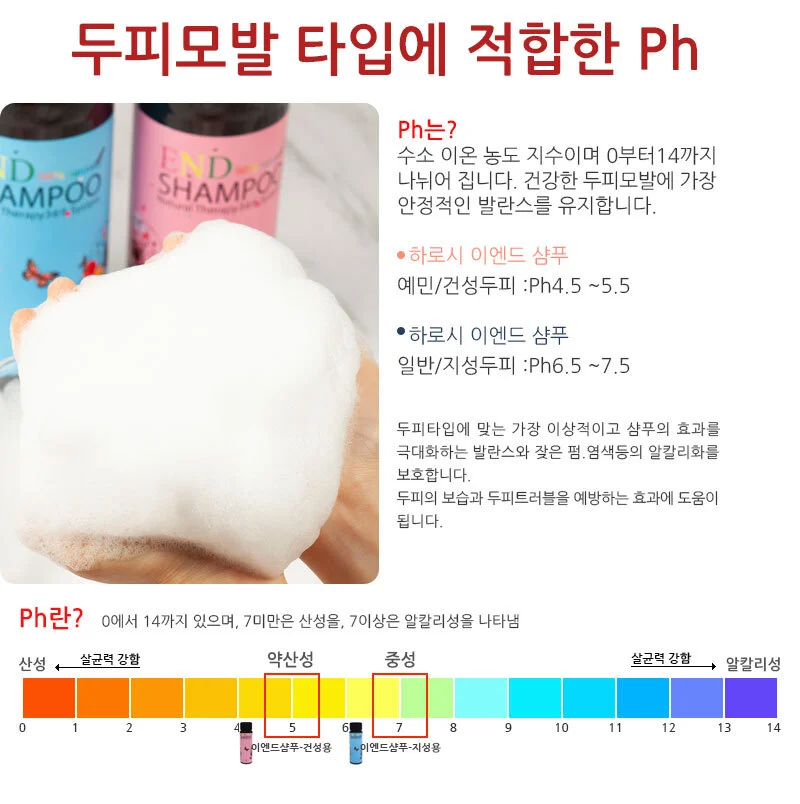 루미나D 이엔드 98%하로시 천연 건성 지루성 두피 샴푸 1000ml 상세4