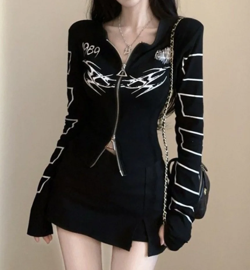 가을겨울신상 바디핏 카라 지퍼 집업 쫄티 HES-1010440 상세1