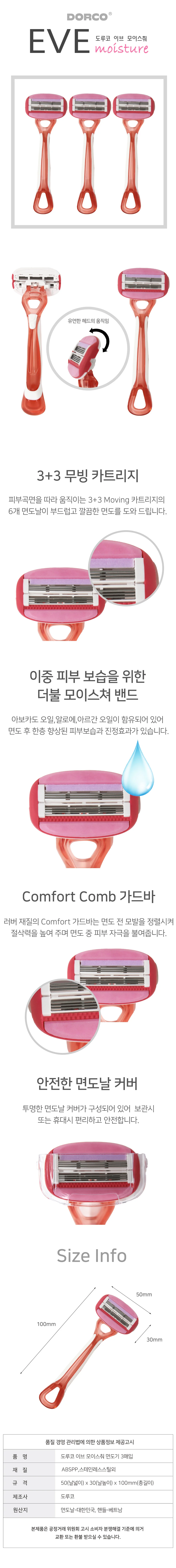 바디면도기 여성면도기 3중날 면도기 3P 상세1