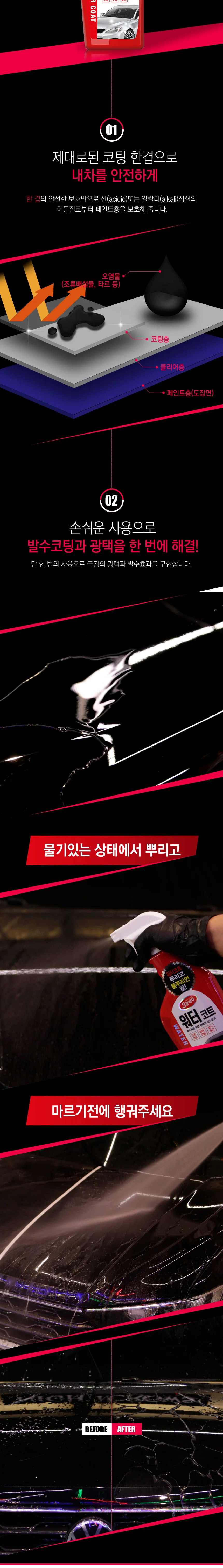 워터코트 3분세차 세차스프레이 차량코팅 세정제 관리 상세3