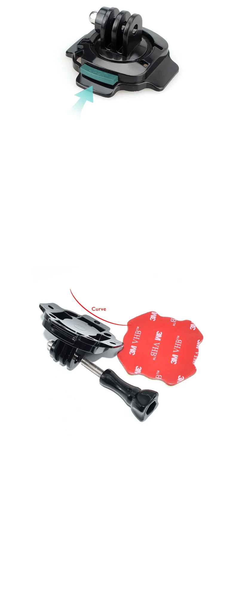 액션캠 헬멧 360도 회전 부착 접착 마운트 고프로 호환 상세3
