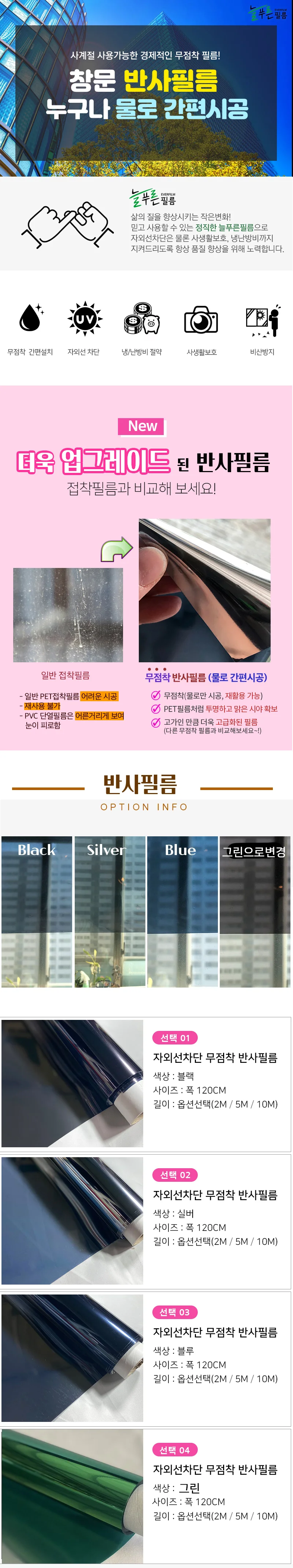 늘푸른필름 늘푸른 반사필름 2M 상세1