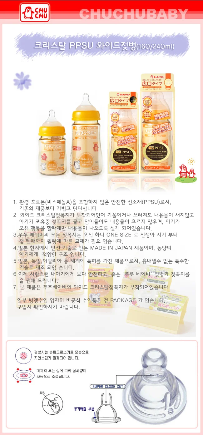 신생아 분유수유 PPSU 와이드젖병 240ML 상세2