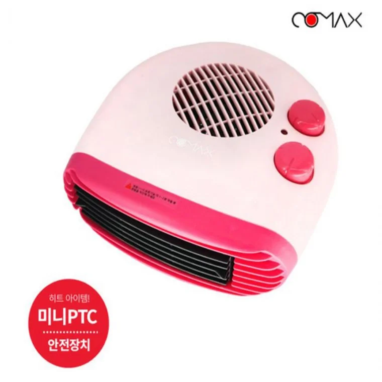 코멕스690H/핑크 2in1 미니 온풍기 전기 히터 사무실 발난로 탁상용 바닥형 온풍히터
